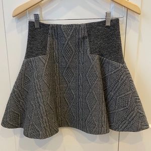 Alice + Olivia Cable knit grey skirt